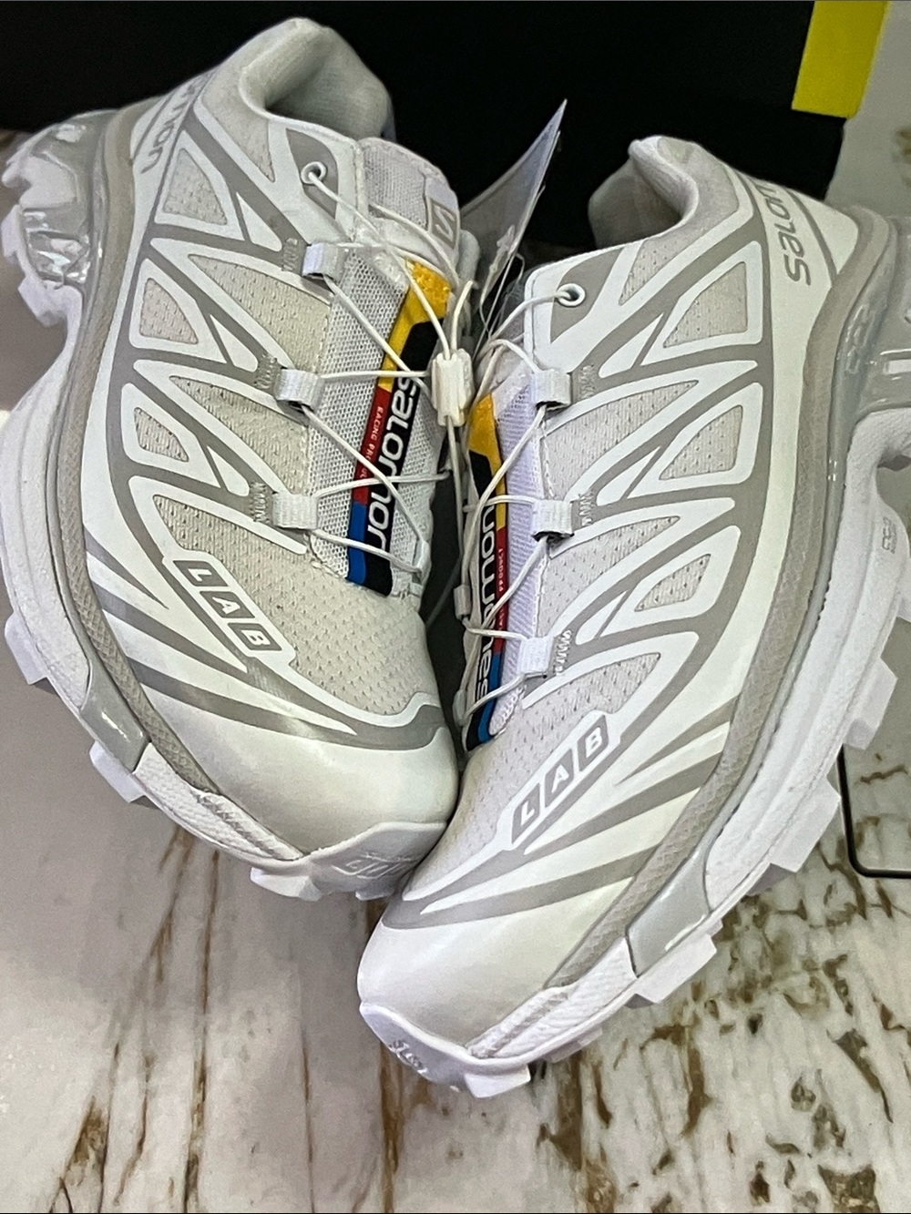Salomon S/Lab Men's Trail Running Shoes — White & Gray